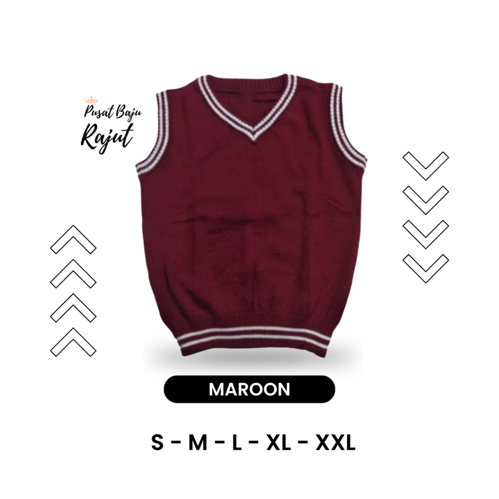 Rompi Rajut Seragam Sekolah Anak Paud TK SD Vest List Knit Strip Laki Laki  Perempuan