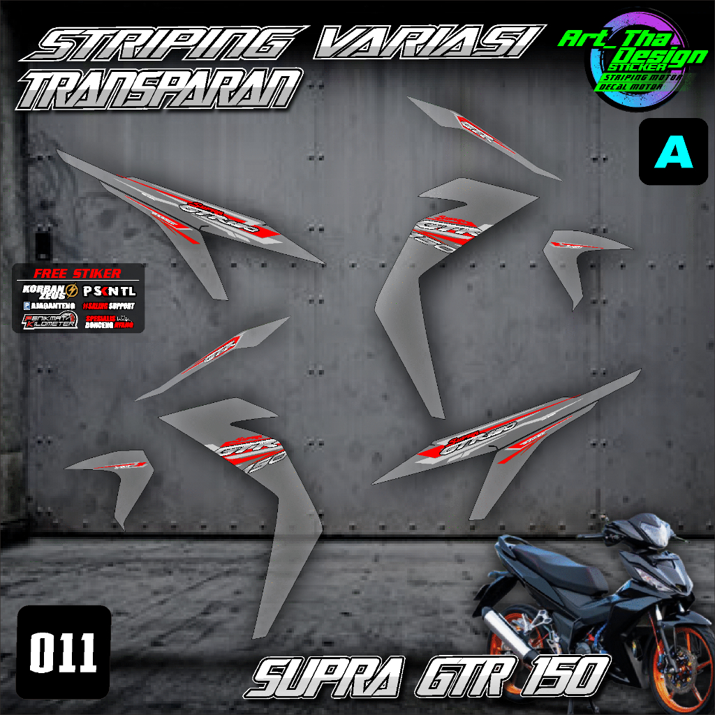 Jual Sticker UV Transparan Honda SUPRA GTR 150 011-Striping Variasi ...
