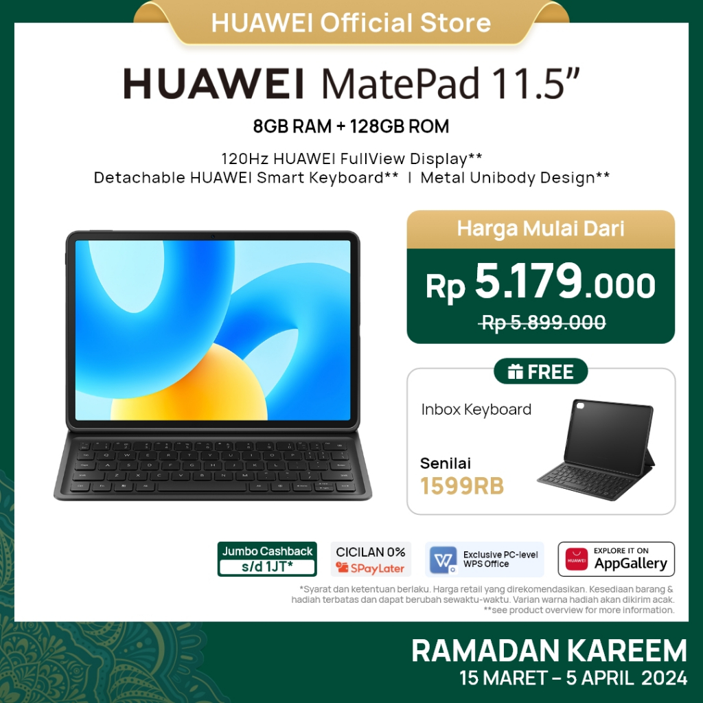 Jual [TURUN HARGA] HUAWEI MatePad 11.5" Tablet [8+128GB] | PC-Level ...