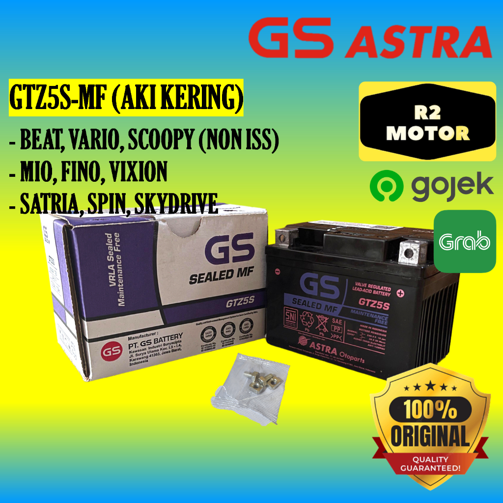 AKI KERING MOTOR GS ASTRA GTZ5S MF BEAT BLADE CS1 KARISMA MEGAPRO REVO SCOOPY SPACY SUPRA VARIO ORIGINAL