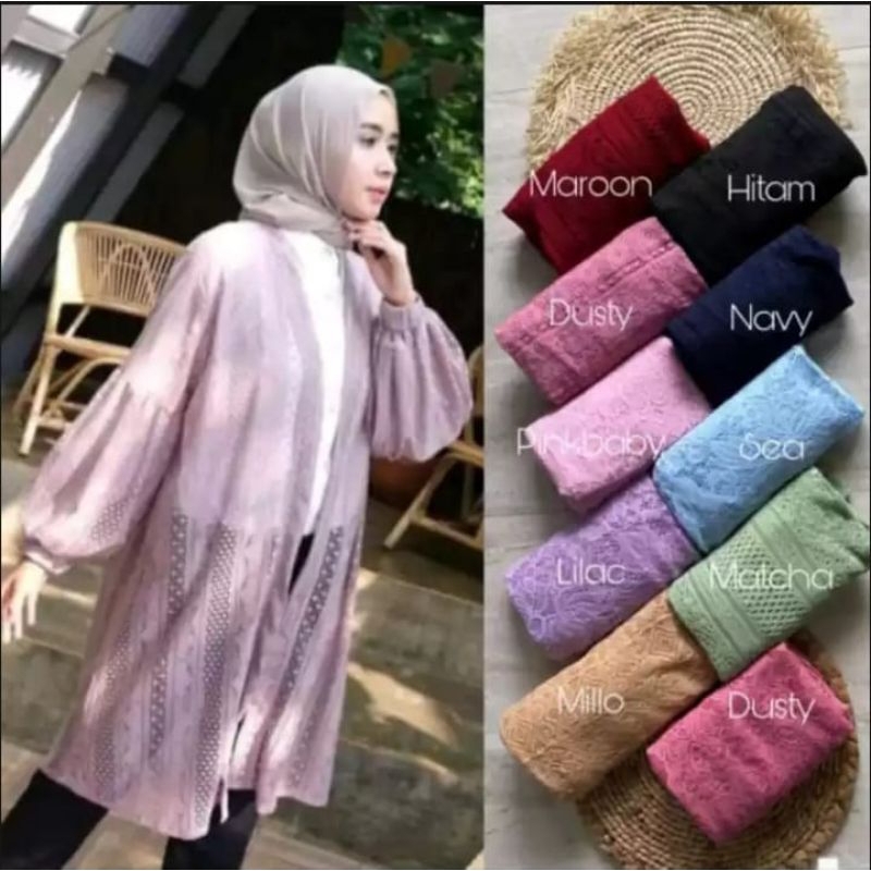 Jual OUTER BURKAT / CARDIGAN BURKAT KEKINIAN | Shopee Indonesia