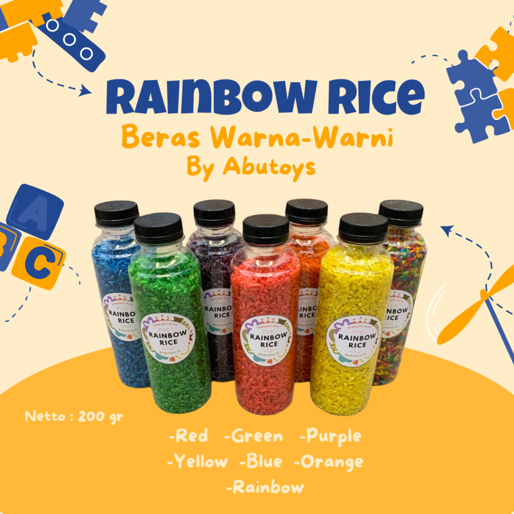 Jual Rainbow rice | Beras warna warni | Sprinkle | Beras mainan anak ...