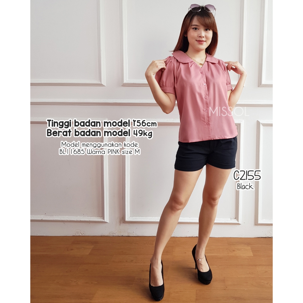 Jual MISSOL atasan wanita lengan pendek polos 11685 BL11685 | Shopee ...