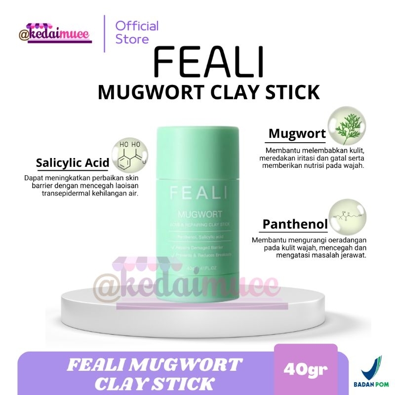 Jual Feali Mugwort Acne and Repairing Clay Stick 40gr | Masker Mugwort ...