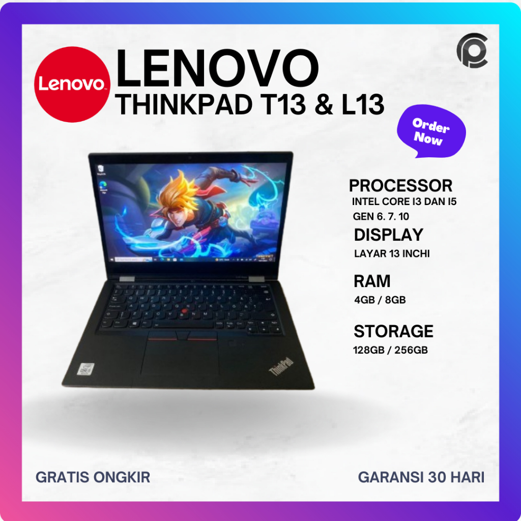 TERLARIS Lenovo Thinkpad L13 Yoga lipat 360 derajat Gen i3 i5 gen 10  Laptop Bekas Terawat Bergaransi toko
