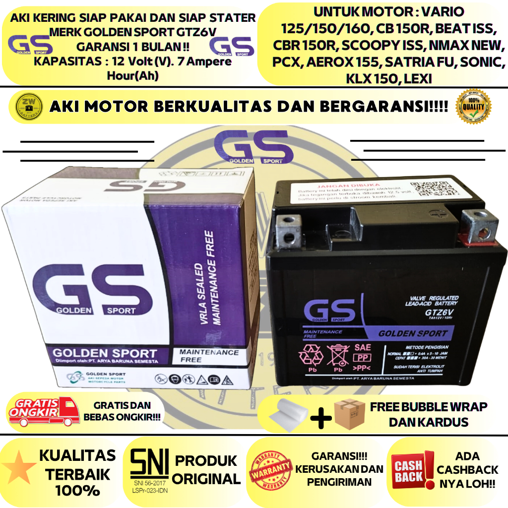Jual AKI MOTOR NMAX NEW, PCX 150/160, AEROX NEW 155, ADV 150, KLX GTZ6V