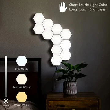 Hexagon RGB LED Lampu Kamar Tidur Aesthetic DIY Gaming Setup Touch Control