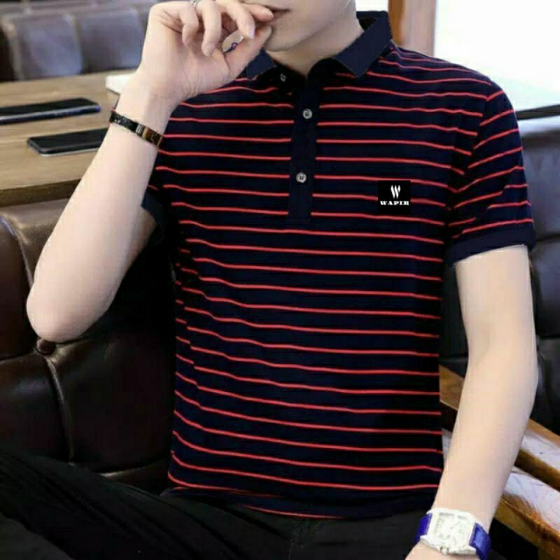 Walrus Kaos Polo Pria Motif Garis (Salur) main image 0