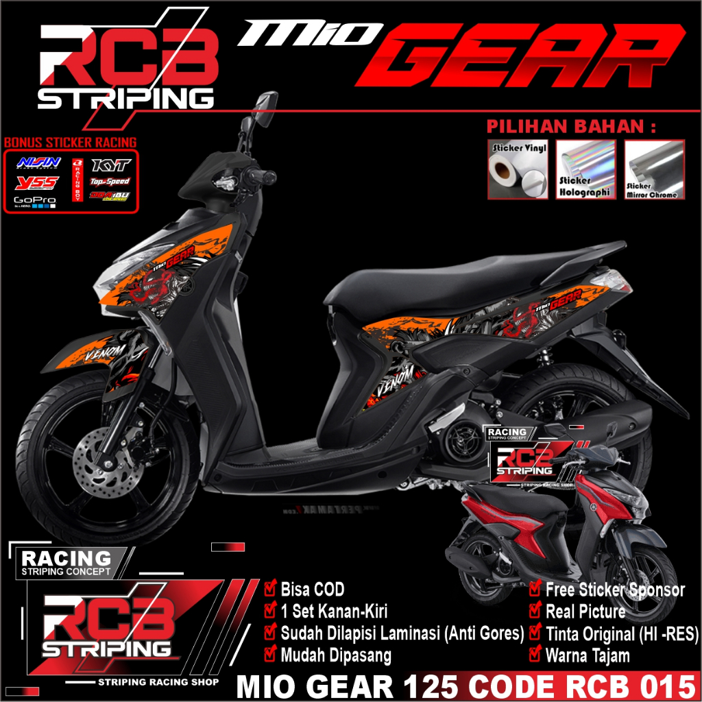 Jual Striping Variasi Yamaha Mio Gear Sticker List Motor Mio Gear