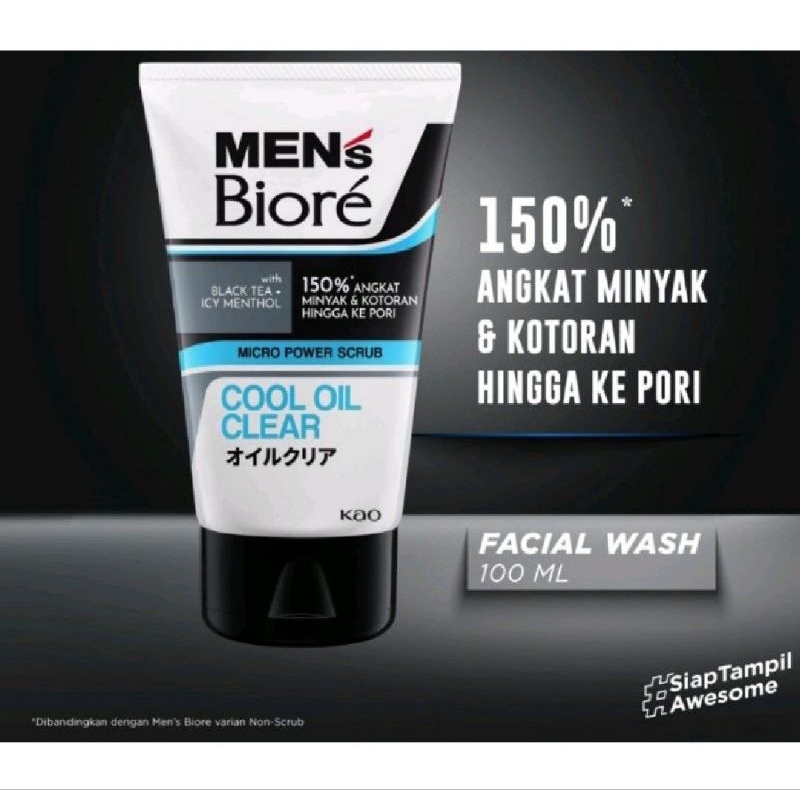 Jual Biore men Icy Menthol Cool Oil Clear Face Wash Sabun Wajah Pria ...