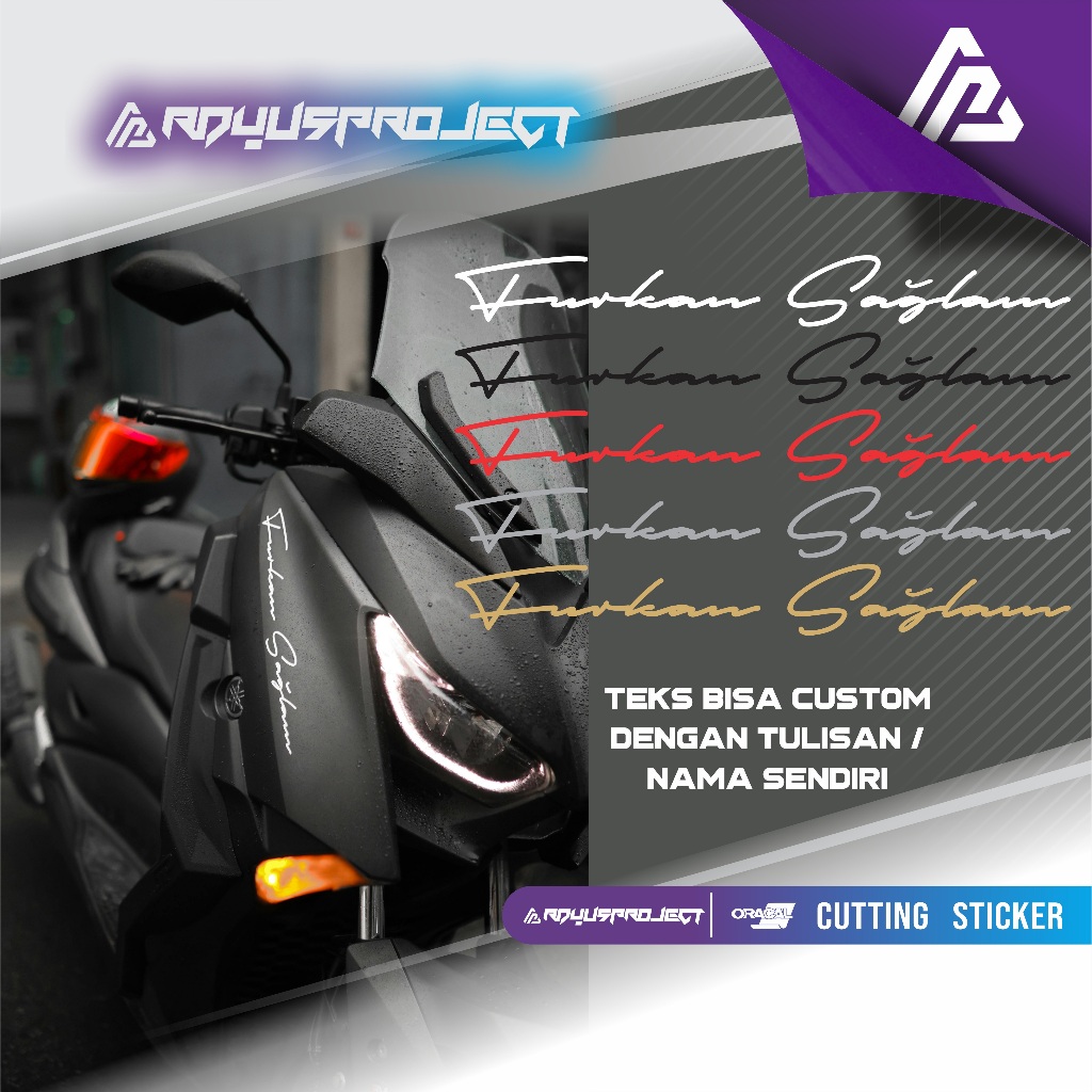 Jual Stiker Text Signature Font Custom Cutting Sticker Xmax Nmax Aerox ...