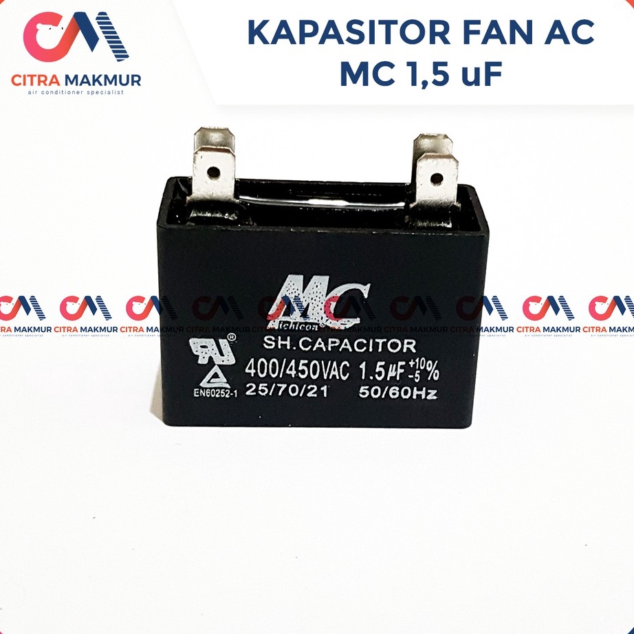 Jual Gaya yang memukau harga yang menggoda Kapasitor Fan AC 15 uf merk MC Kaki 4 Capasitor mikro
