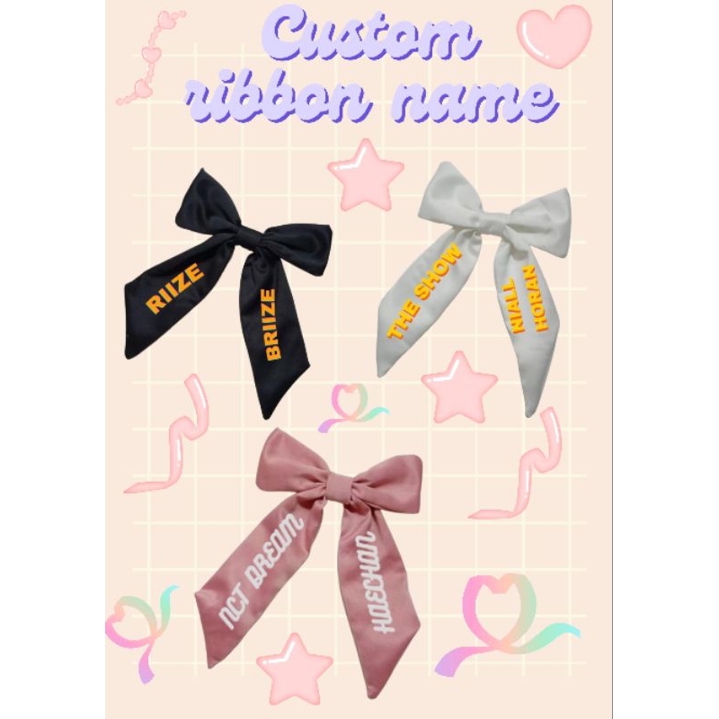 Jual CUSTOM JEPITAN RIBBON NAME (bisa request nama) | Shopee Indonesia