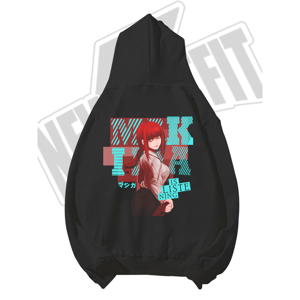 Jual Hoodie Jumper Sweater Hodie Anime MAKIMA IS LISTENING CHAINSAW MAN ...