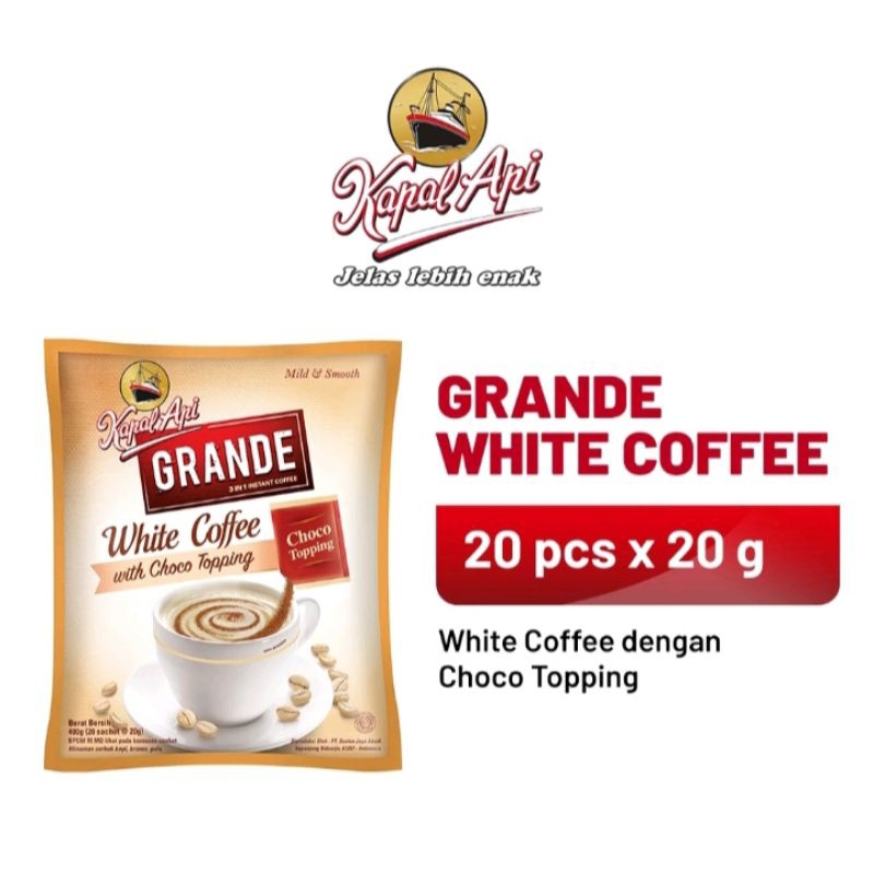 Jual Kapal Api Grande White Coffee Isi X Gram Shopee Indonesia