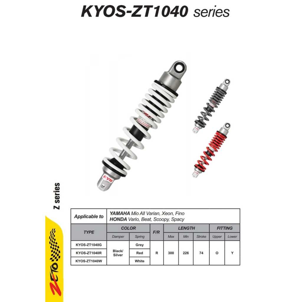 Jual KAYABA ZETO Shock belakang matic 300MM untuk Honda Vario, BeAt ...