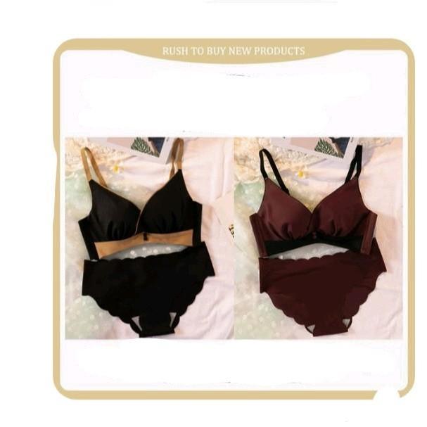 Jual Bra seamless set busa sedang tanpa kawat penutup lemak Polos Kait ...