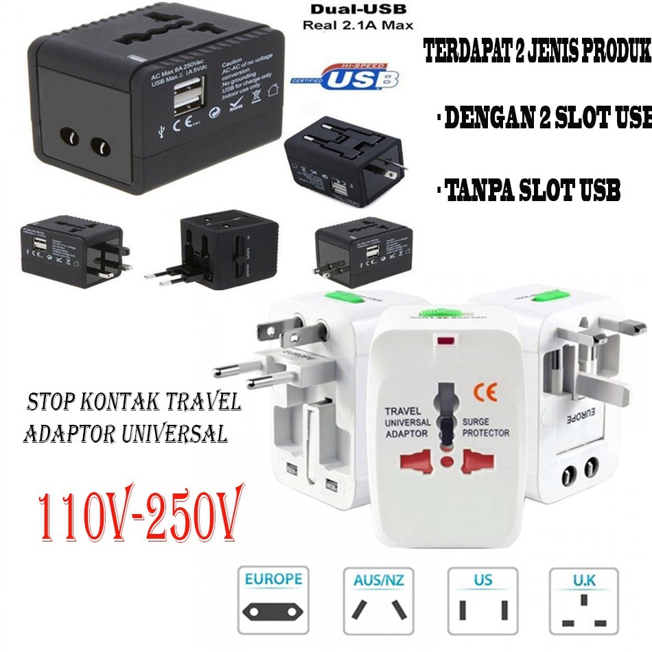 Jual Travel Adaptor Colokan Listrik Universal World TRAVEL ADAPTER ...