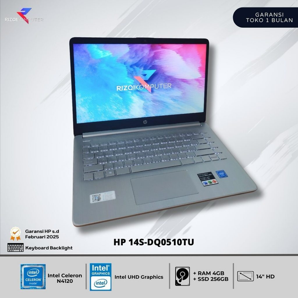 Jual Hp 14s Dq0510tu Intel Celeron N4120 Ram 4gb Ssd 256gb Mjk Shopee Indonesia 6777