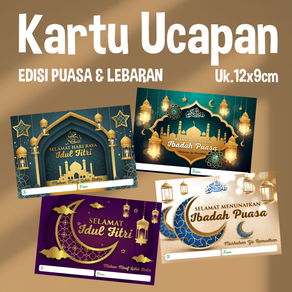 Jual Greeting Card Kartu Ucapan Ramadhan Idul Fitri Lebaran 13 X 9 Cm Isi 10 Pcs