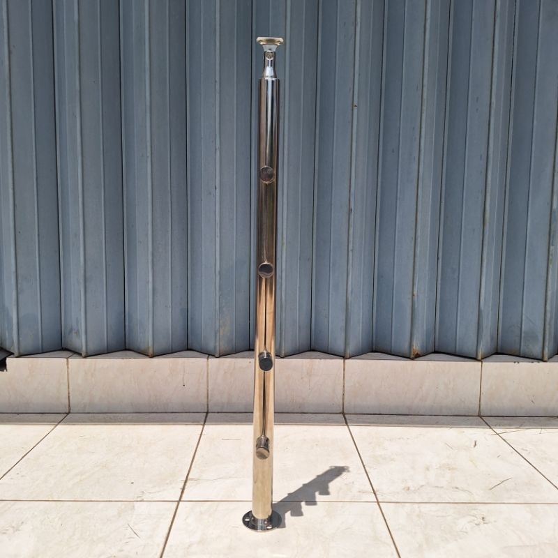 Jual Tiang railing tangga stainless termurah model pipa bulat | Shopee