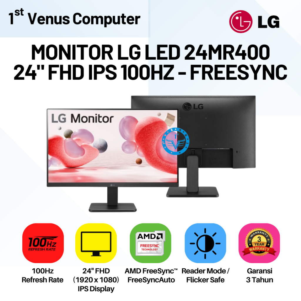 Jual Monitor LG LED 24MR400 24" FHD IPS 100Hz - FreeSync / MON57-LG ...