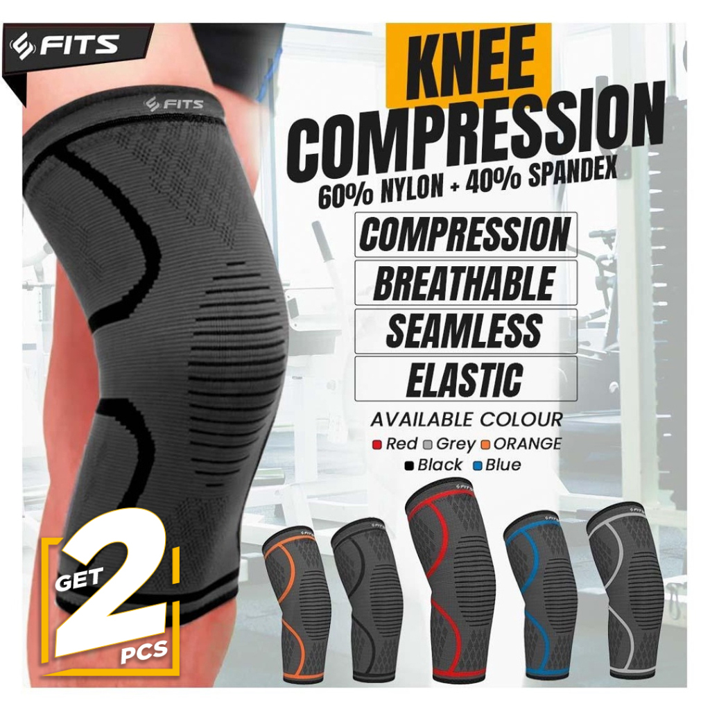 Jual FITS Set Knee Compression Pad Brace Support Double Loop | Shopee ...