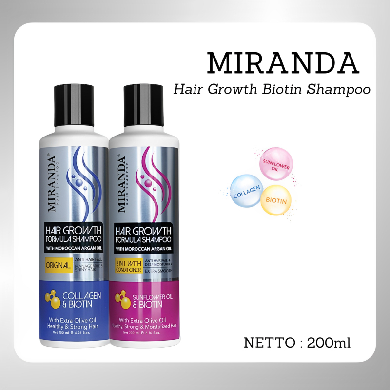 Jual Miranda Hair Growth Biotin Shampoo (perawatan rambut rontok) sun ...