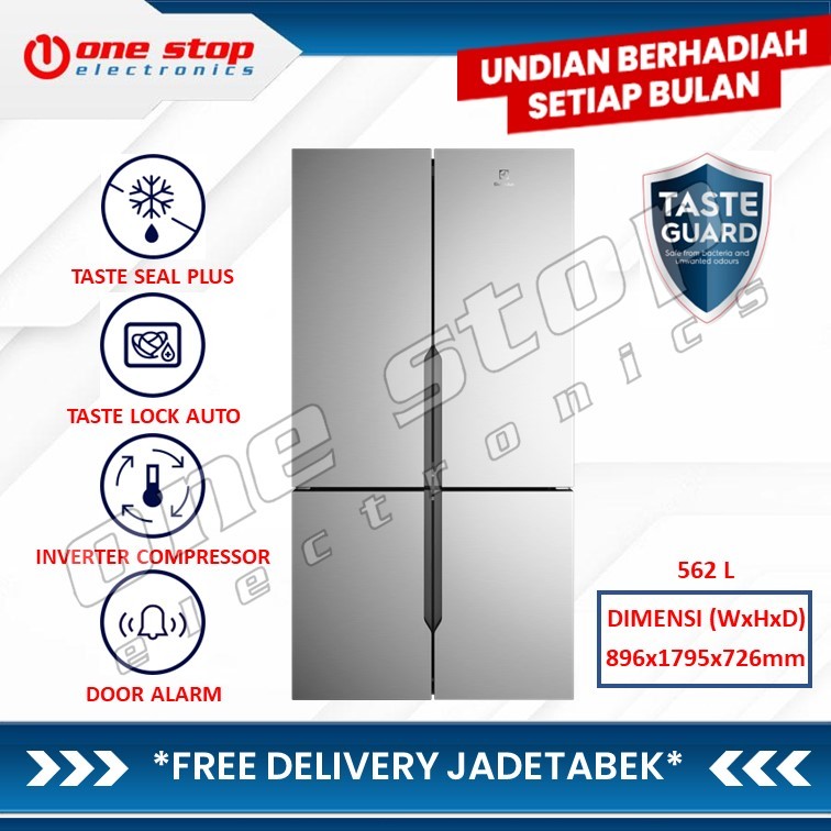 Jual ELECTROLUX EQE5600A-S / EQE 5600A-S Kulkas 4 Pintu Multi Door 562L ...