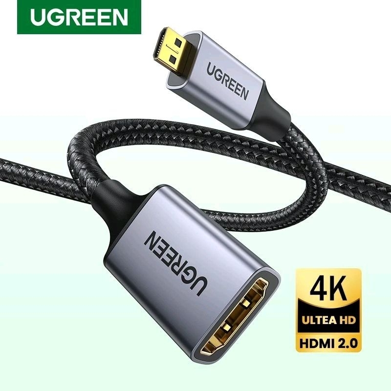UGREEN Kabel Micro HDMI to HDMI Female 4K Adapter For Camera GoPRO DSLR