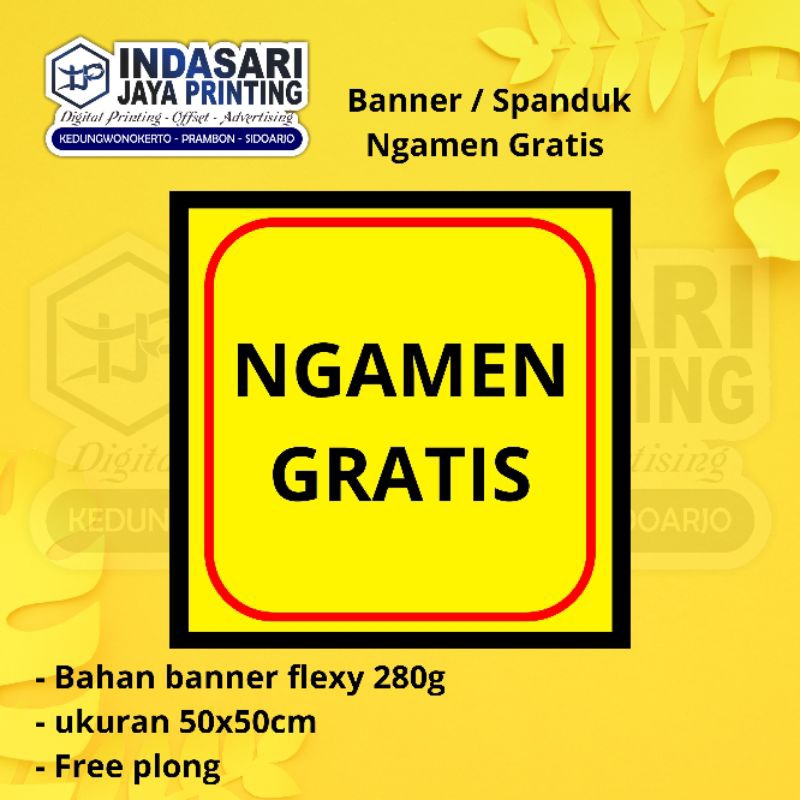 Jual Banner / spanduk tulisan NGAMEN GRATIS Shopee Indonesia