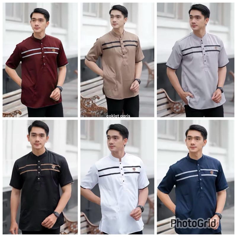 baju koko muslim pria dewasa Kurta kobata bordir jasuke  lengan pendek terkini terlaris