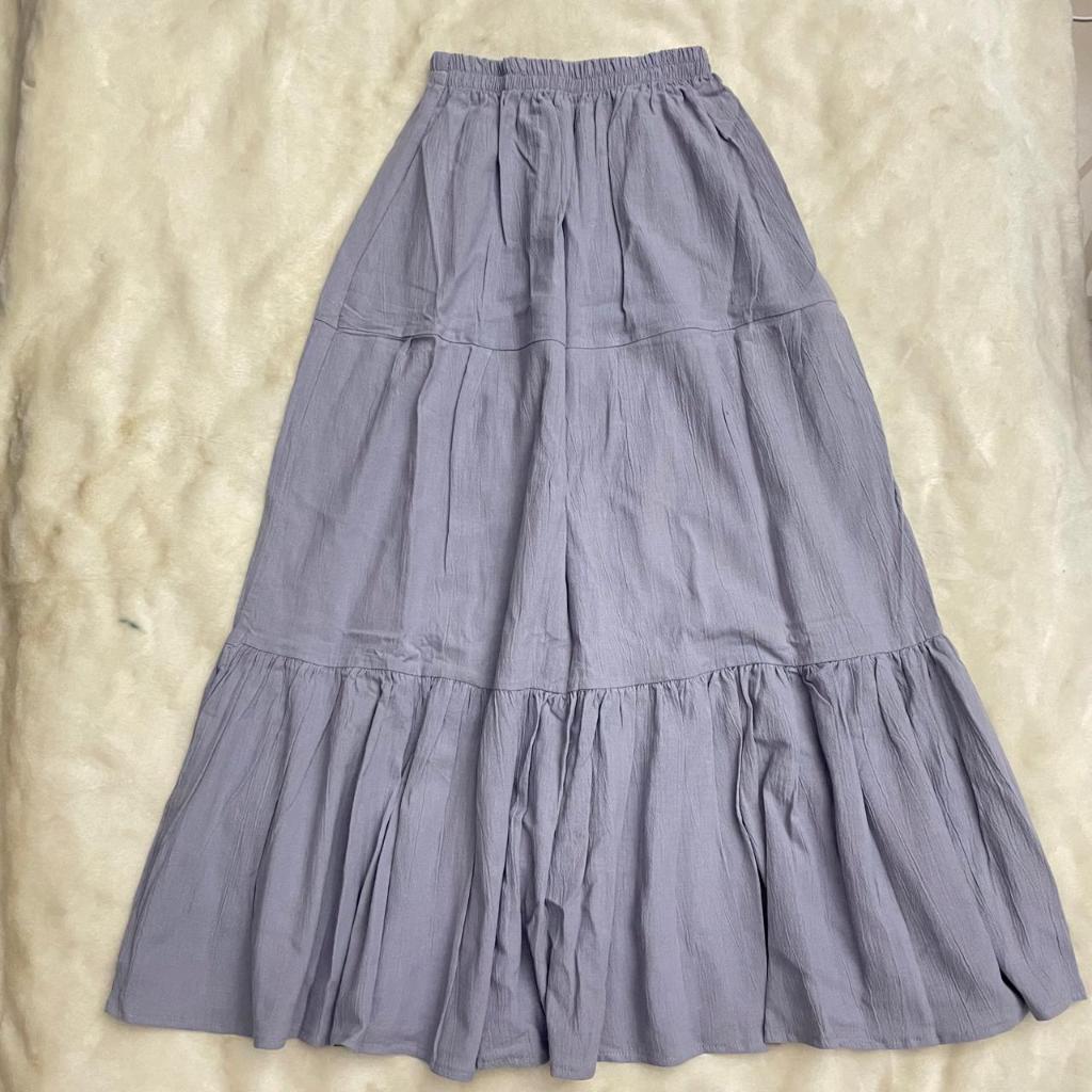 Jual aluna Ruffle Skirt - rok panjang wanita/rok korean style/bawahan ...
