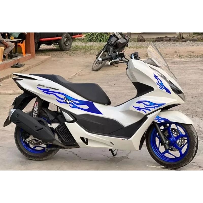 Jual STIRPING STICKER TRANSPARAN HONDA PCX 150&160 MOTIF API MOSWANTED ...