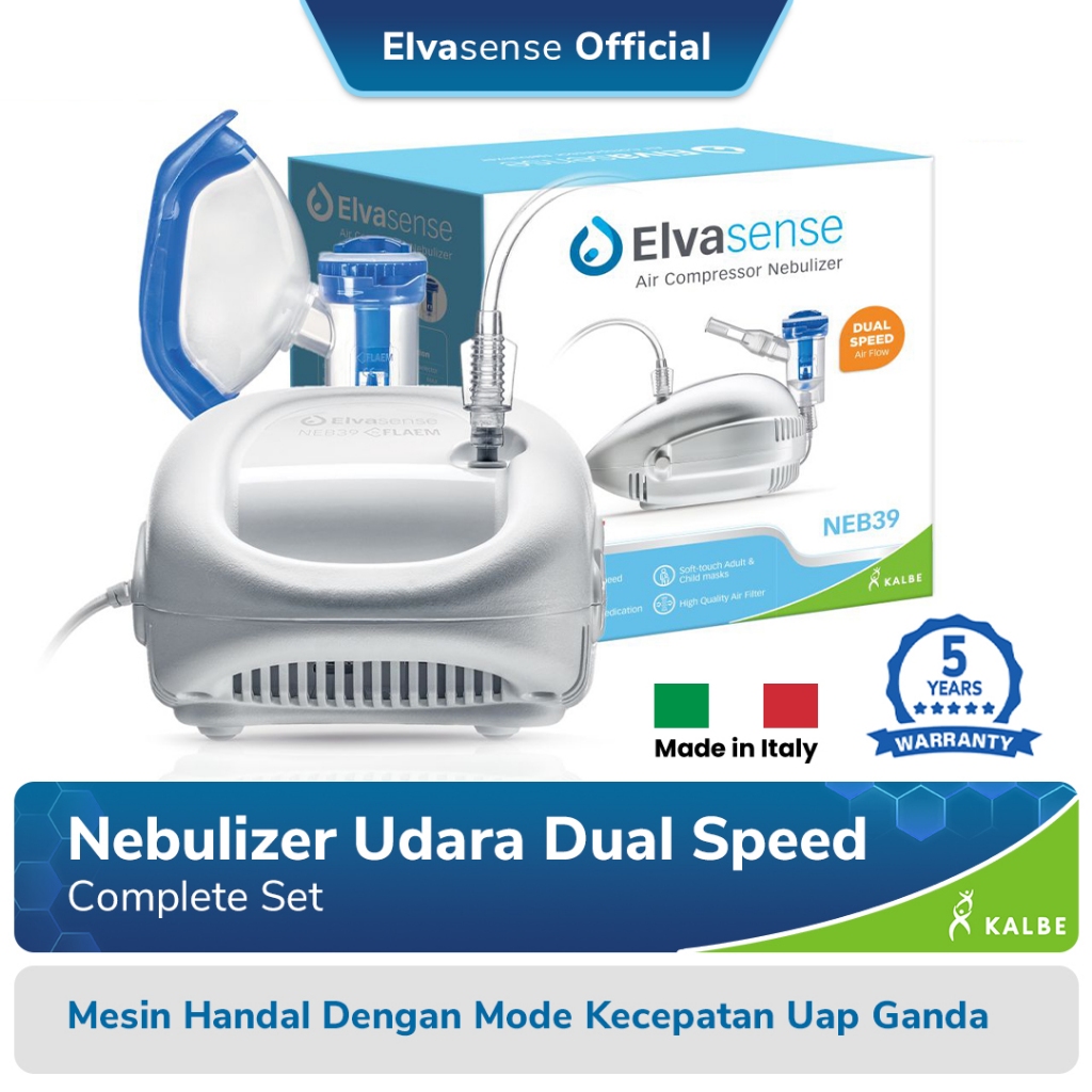 Jual Nebulizer Udara Dual Speed Elvasense Type NEB39 (Air Compressor ...