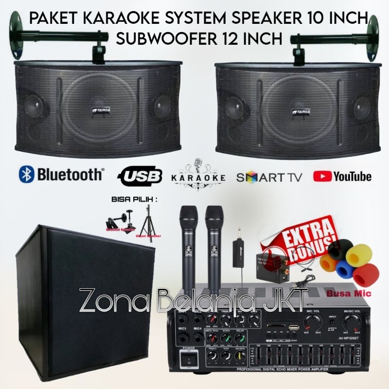 Jual PAKET KARAOKE SOUND SYSTEM INDOOR OUTDOOR SPEAKER TARGA 10 INCH ...