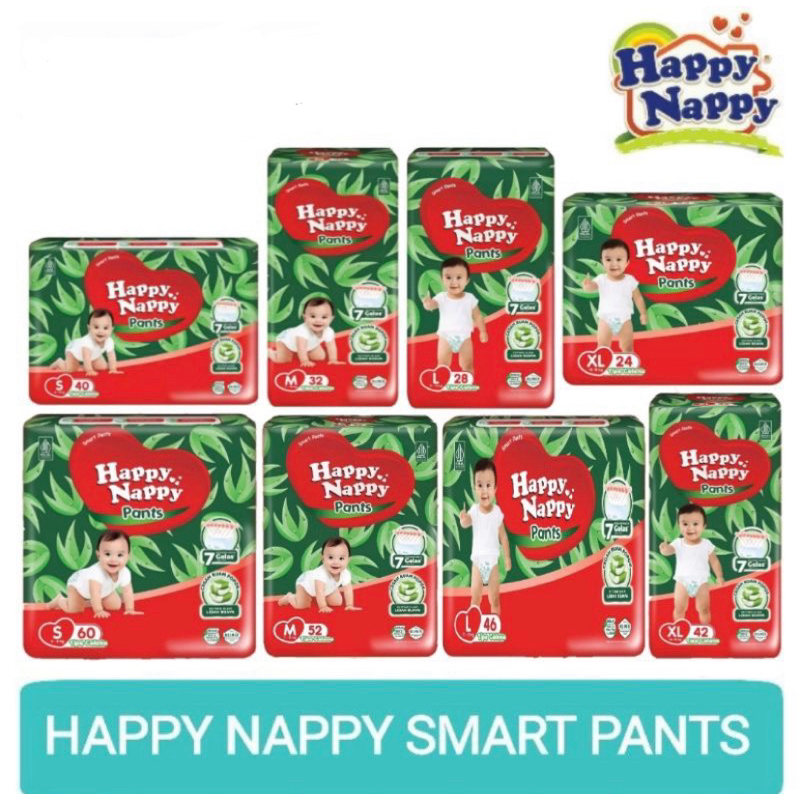 Jual Happy Nappy Pants JUMBO S58/ M52/ L46/ XL42/ XXL 36 diapers pants ...