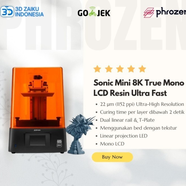 Jual Phrozen Sonic Mini 8K True Mono LCD Resin 3D Printer Ultra Fast ...