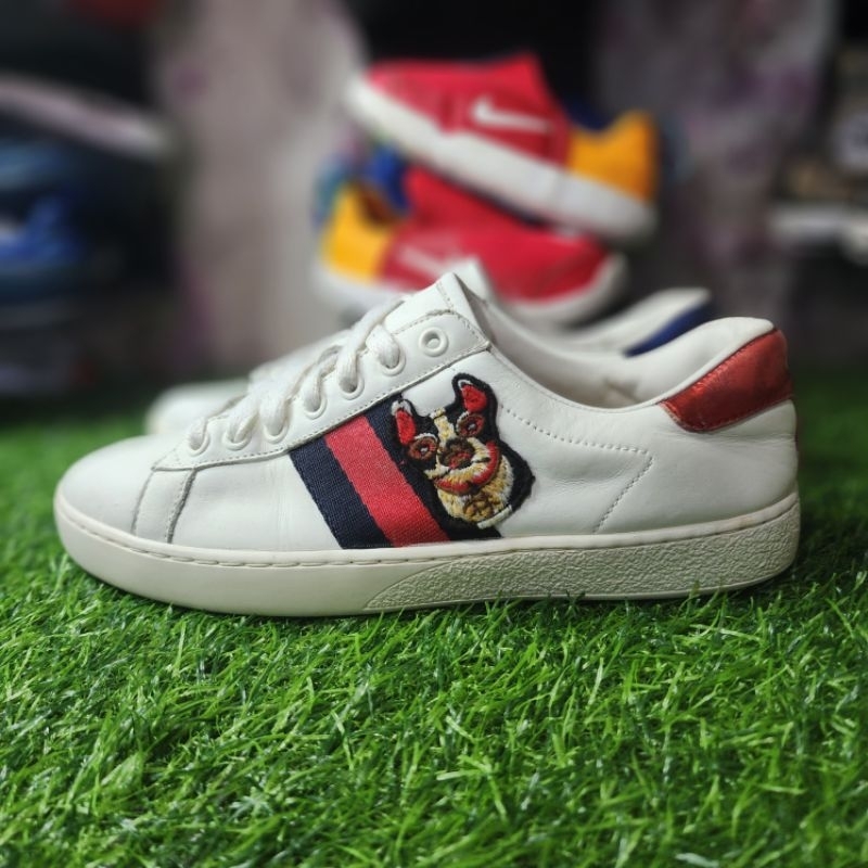 Jual sepatu gucci ace bordir dog sneakers size 37 23cm Shopee Indonesia