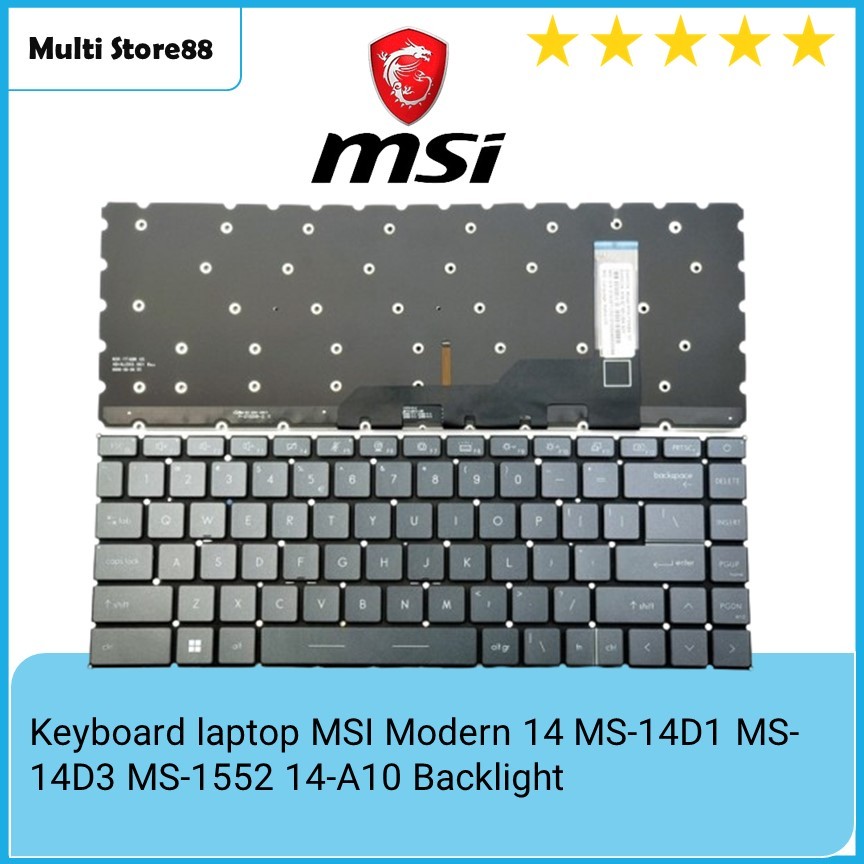 Jual Keyboard laptop MSI Modern 14 MS-14D1 MS-14D3 MS-1552 14-A10 ...