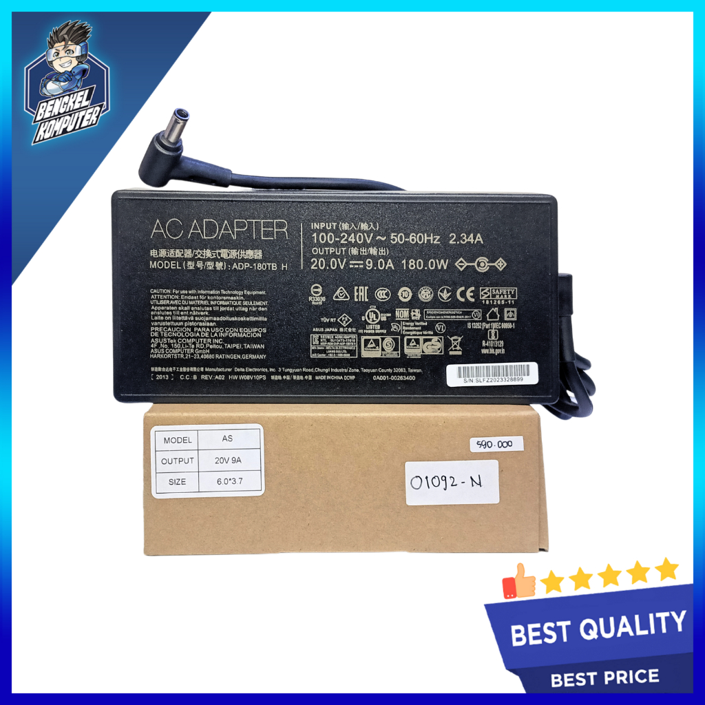 Jual ADAPTOR LAPTOP ASUS ADP-180TB H 20V-9A 180W DC:6.0*3.7 FLYBIRD ORI ...