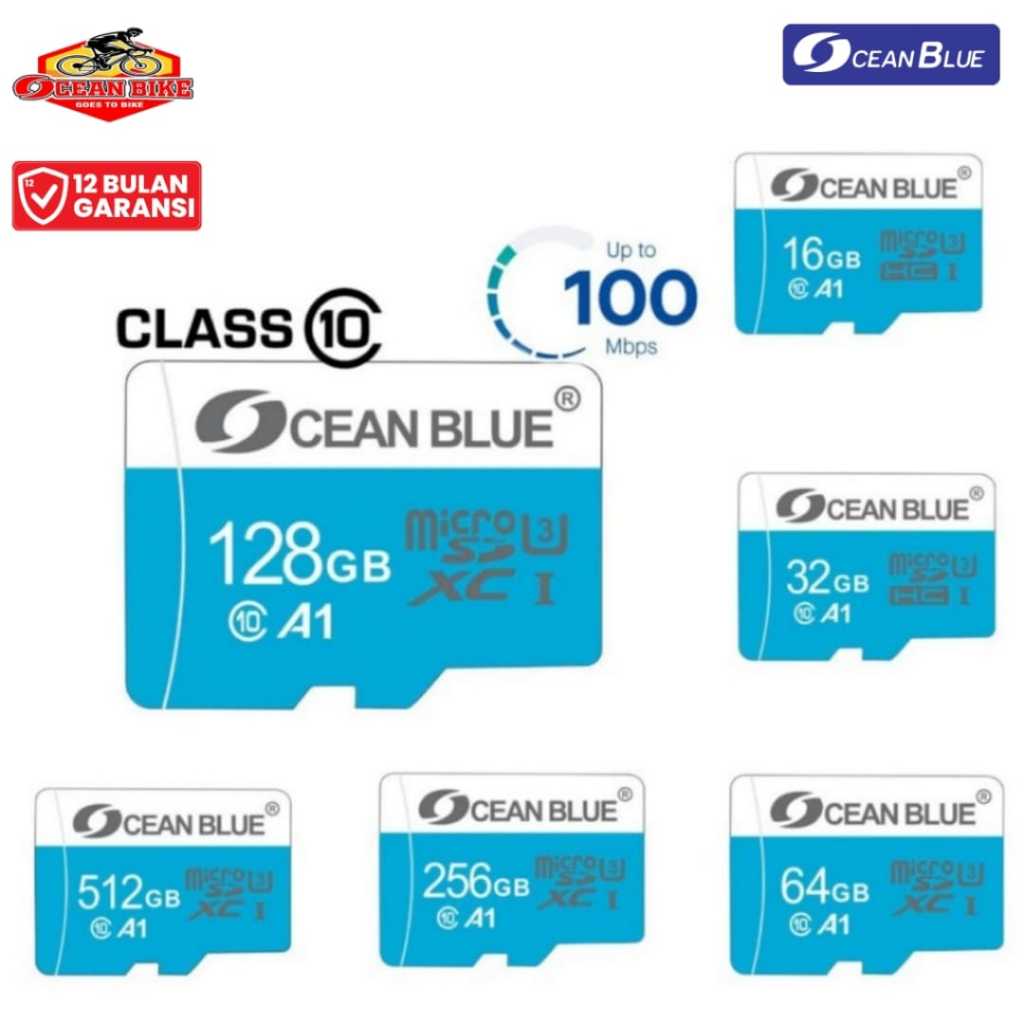 Jual OCEAN BLUE micro SD MicroSD Memory Card Kartu Memori Original TF Class10 Kapasitas 8 16 32