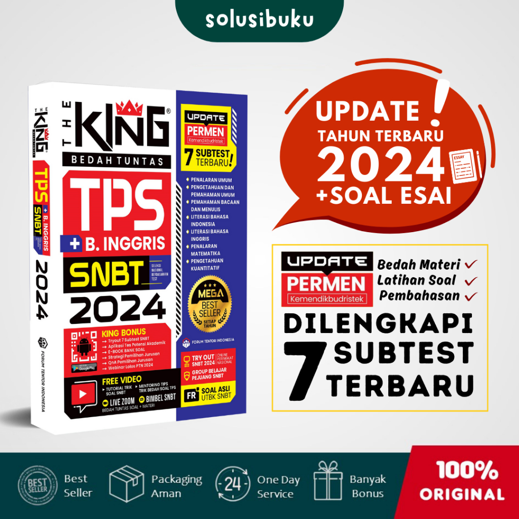 Jual Buku The King Bedah Soal Dan Materi Tps Snbt 2024 Intens Tes