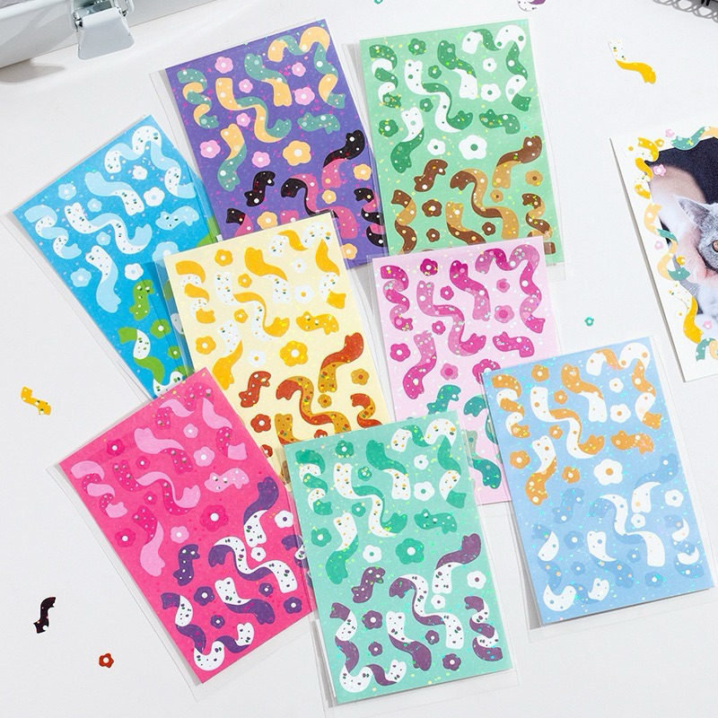 Jual 1 pcs Mini Ribbon Sticker Deco Sticker Toploader Hologram Stiker ...