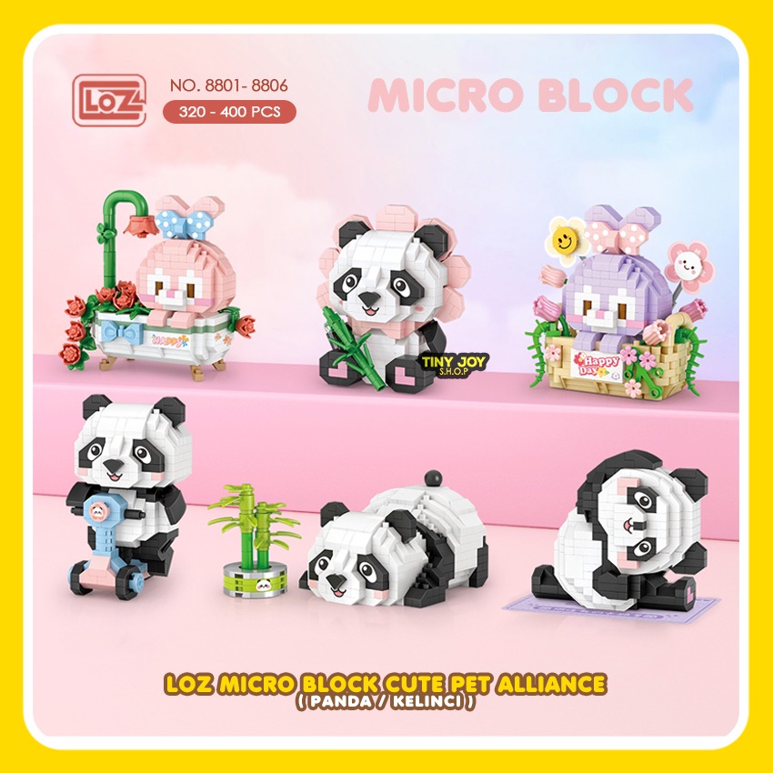 Jual LOZ Mainan Micro Block (PANDA KELINCI CUTE) 8801-8806 Pet Alliance ...