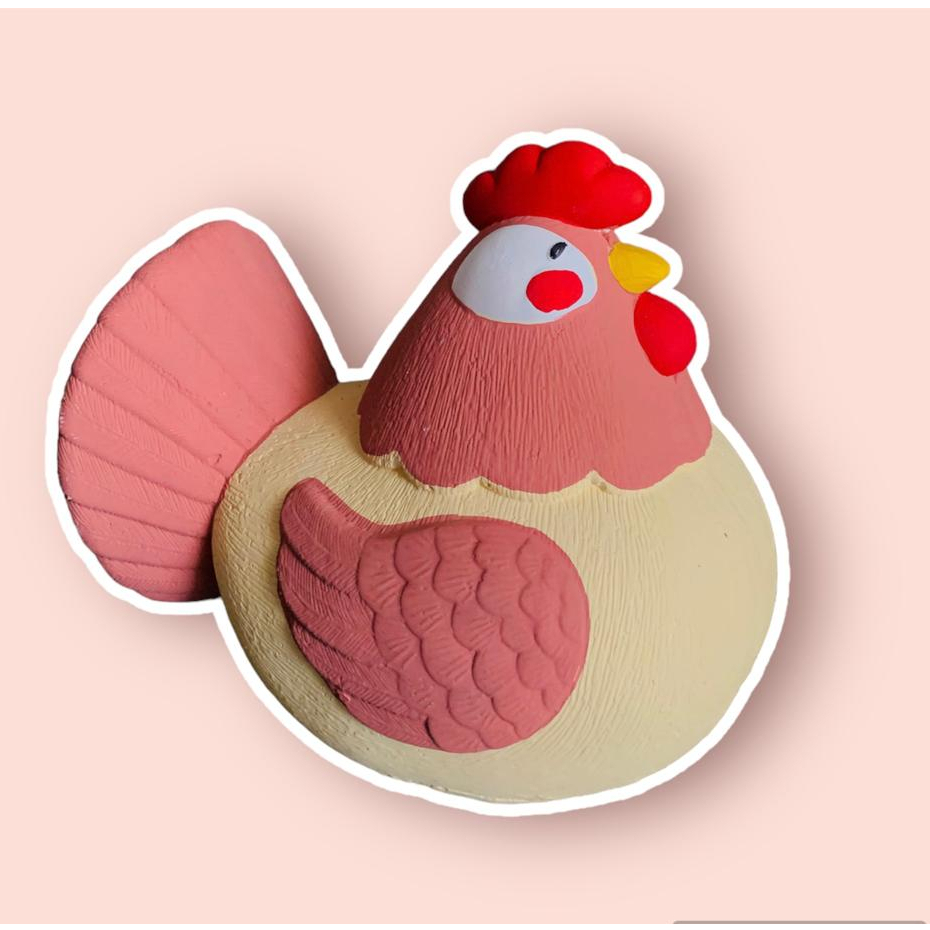 Jual Celengan ayam gypsum (semen putih )/celengan target/celengan viral