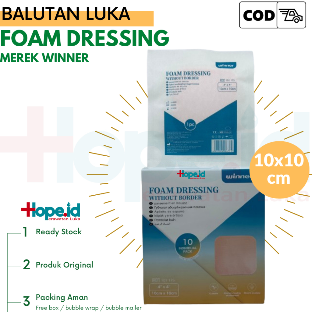 Jual Foam Dressing Winner Perawatan Luka 10x10 Shopee Indonesia