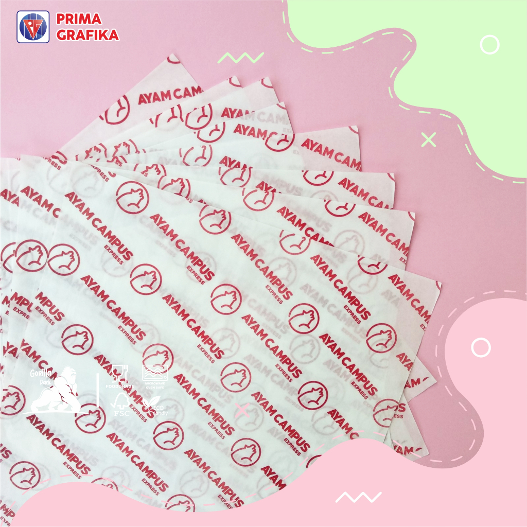 Jual CUSTOM KERTAS NASI 18 x 18 Foodgrade - Wrapping Paper / Kertas ...