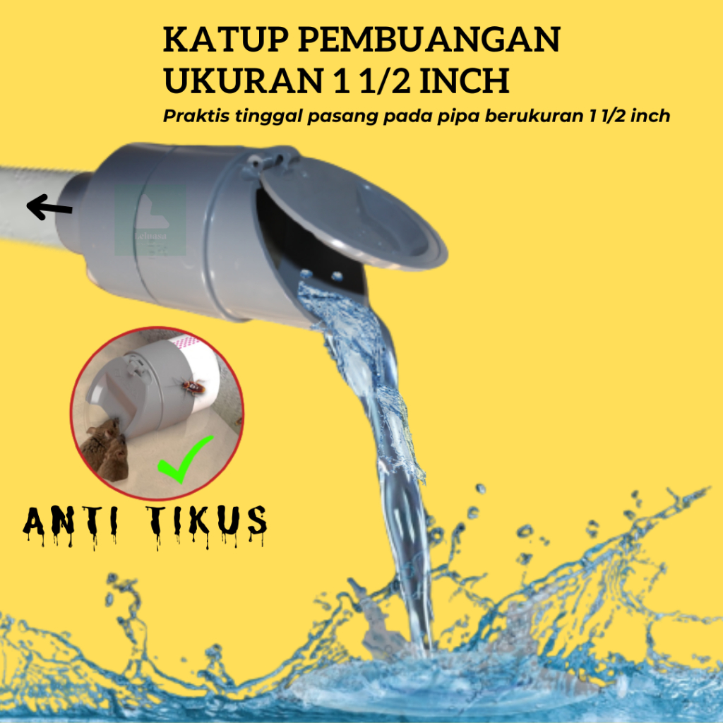 Jual Sambungan Katup Pembuangan Saluran Air Got Anti Tikus Banjir Masuk ...