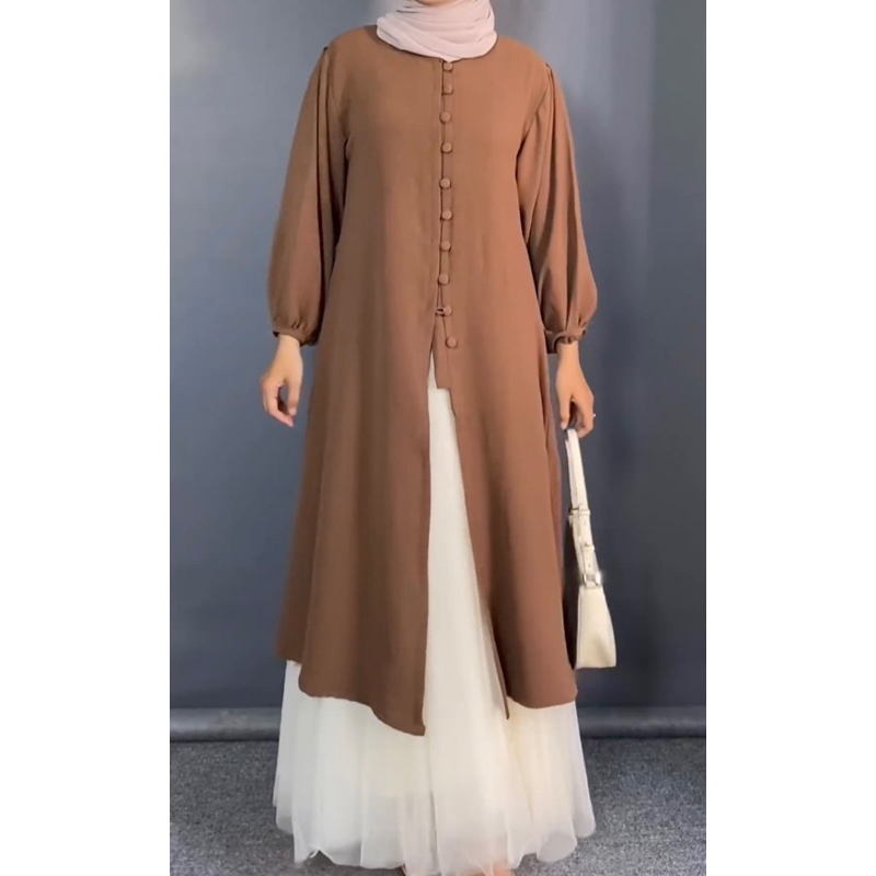 Jual Ameena Tunik By Safalunaku Midi Dress Muslim Tunic Polos Dress